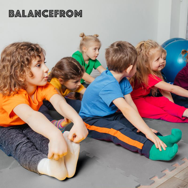 Balancefrom Fitness Interlocking EVA Foam Exercise Mat Tiles, 1/2In Thick