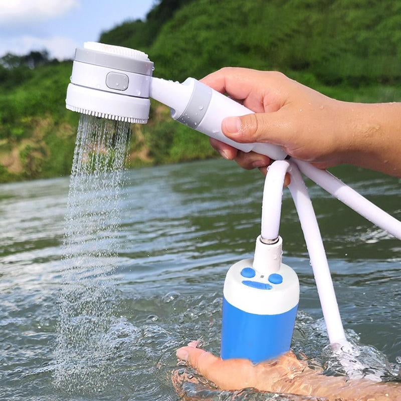 Portable Outdoor Shower Head, Battery Powered Handheld Camping Shower Head, Compact Water Pumping Shower Tool for Outdoor Camping, Camping Essentials, Travel Accessory