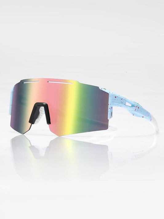Unisex Colorful Mirror Lens Sunglasses, Uv400 Windproof & Waterproof Sunglasses, Lightweight Cycling Glasses, Outdoor Sports Eyewear for Running, Sports Goggles, Polarized Sports Glasses