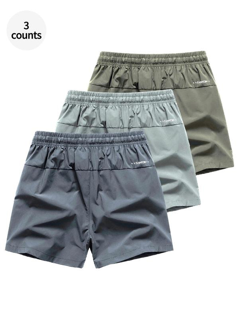 Men'S Solid Drawstring Waist Sports Shorts, Loose Quick Drying Breathable Sports Bottoms, Summer Athletic Running Shorts, Zipper Pocket Design Sports Gym Clothes