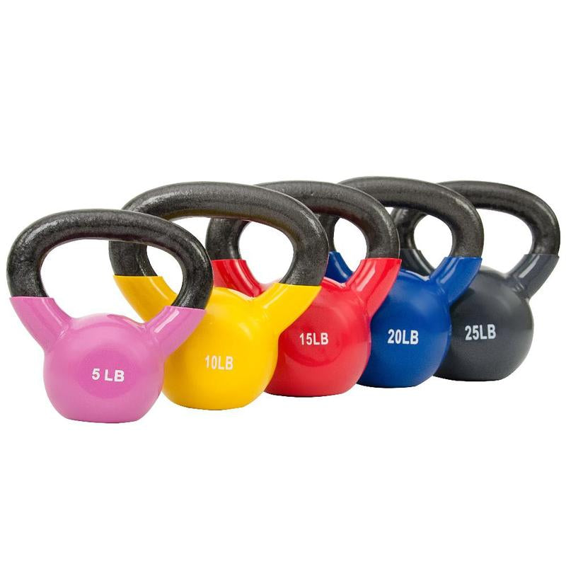 Vinyl Coated Kettle Bells for Strength Weight Training 5 - 25 Lbs