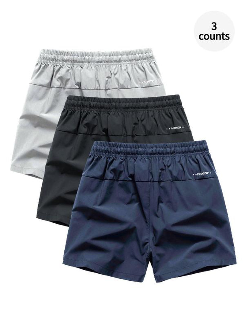 Men'S Solid Drawstring Waist Sports Shorts, Loose Quick Drying Breathable Sports Bottoms, Summer Athletic Running Shorts, Zipper Pocket Design Sports Gym Clothes