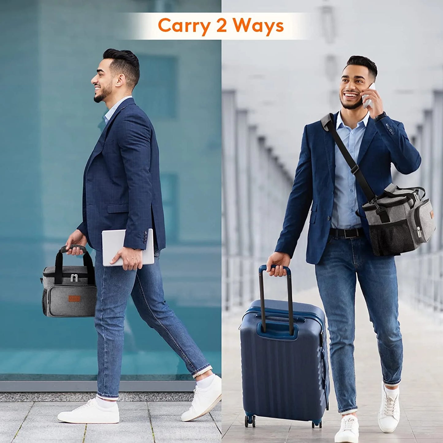 Large Soft Cooler Lunch Bag, Insulated Lunch Box, Cooling Tote for Adult, Men, Women, Picnic, Hiking, Beach, Leakproof, Waterproof, Lightweight, 12-Can (8.5L), Gray